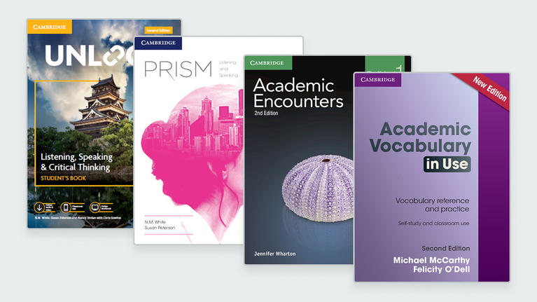 academic English books on a white background