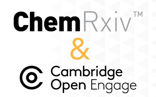 Logo advertises partnership between ChemRxiv and Cambridge Open Engage