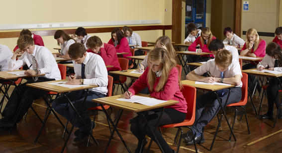 Students sitting exams